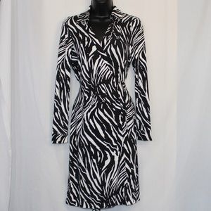 Diane Von Furstenberg zebra striped wrap dress size 4
